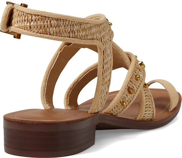 Franco Sarto Ina Strappy Sandals Women's Sandals Natural Raffia : 9 M, Leather - Image 4