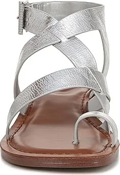 Franco Sarto Ina Strappy Sandals Women's Sandals Silver Metallic : 9.5 M, Leather - Image 4