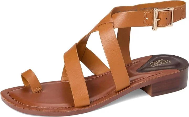 Franco Sarto Ina Strappy Sandals Women's Sandals Tan Leather : 6 M - Image 5