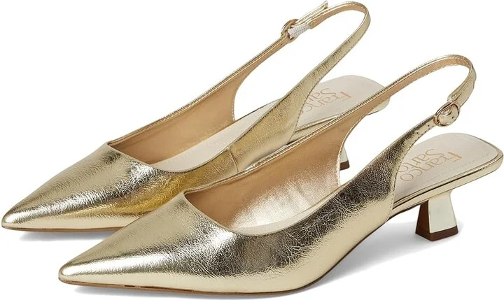 Franco Sarto Jaden Slingback Shoes Women's Shoes Platino Gold : 5.5 M, Synthetic