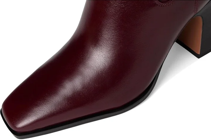 Franco Sarto Jonie Wide Calf Women's Boots Oxblood Red WC : 9.5 M, Leather - Image 2
