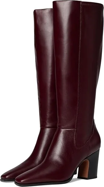 Franco Sarto Jonie Wide Calf Women's Boots Oxblood Red WC : 9.5 M, Leather