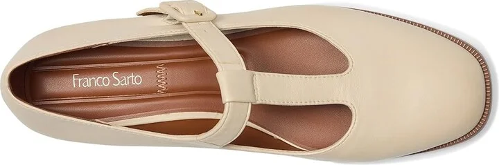 Franco Sarto Kenley Mary Jane Women's Flat Shoes Ivory White : 11 M, Leather - Image 2