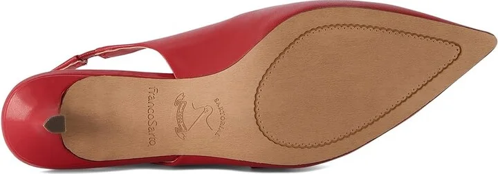 Franco Sarto Khloe Pointed Toe Slingback Kitten Heel High Women's Heels Cherry Red Leather : 8 M - Image 3