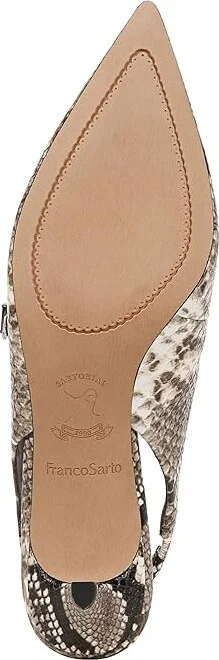 Franco Sarto Khloe Pointed Toe Slingback Kitten Heel High Women's Heels Roccia Snake Faux Leather : 5 M - Image 3
