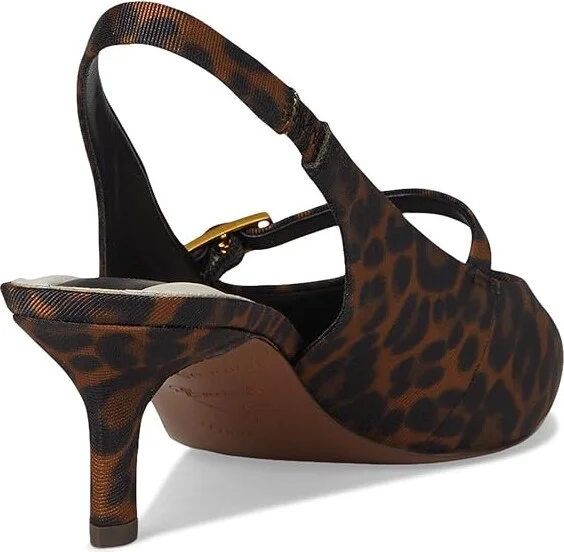 Franco Sarto Khloe Pointed Toe Slingback Kitten Heel High Women's Heels Tan : 6.5 M, Leather/Rubber - Image 4