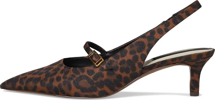 Franco Sarto Khloe Pointed Toe Slingback Kitten Heel High Women's Heels Tan : 6.5 M, Leather/Rubber - Image 6