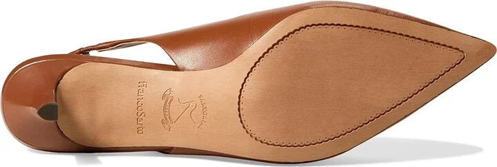 Franco Sarto Khloe Pointed Toe Slingback Kitten Heel High Women's Heels Tawny Brown Leather : 10 M - Image 3