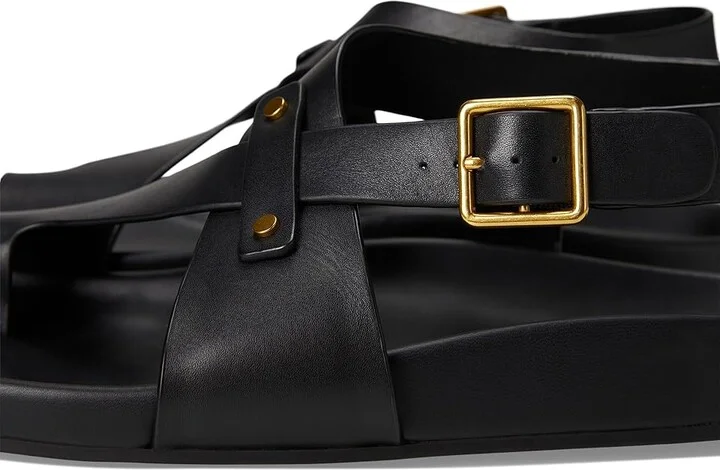 Franco Sarto L-blair Strappy Sandals Women's Wedge Shoes Black : 10 M, Leather - Image 7