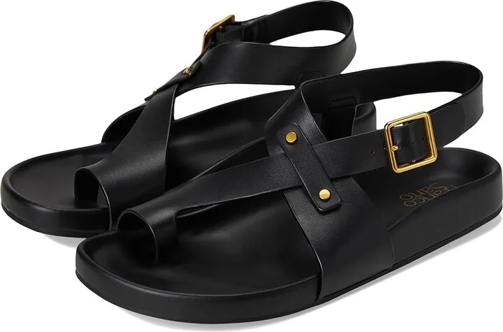 Franco Sarto L-blair Strappy Sandals Women's Wedge Shoes Black : 10 M, Leather