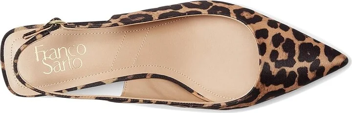 Franco Sarto L-Jaden Slingback Shoes Women's Shoes Camel Brown : 8 W, Textile - Image 2