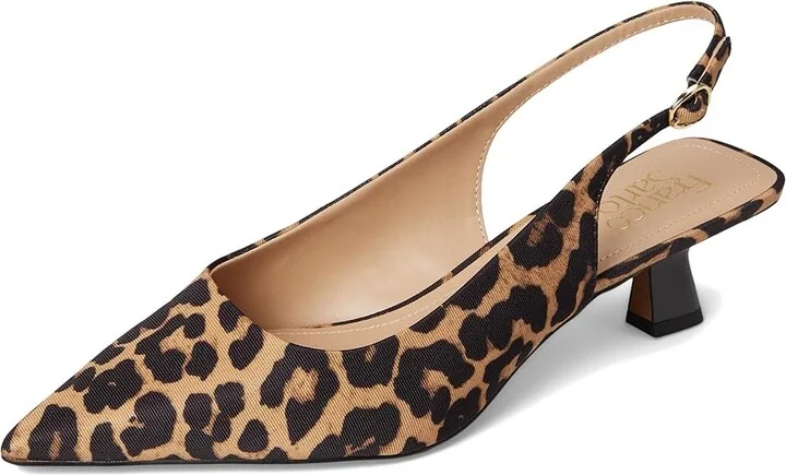 Franco Sarto L-Jaden Slingback Shoes Women's Shoes Camel Brown : 8 W, Textile - Image 5