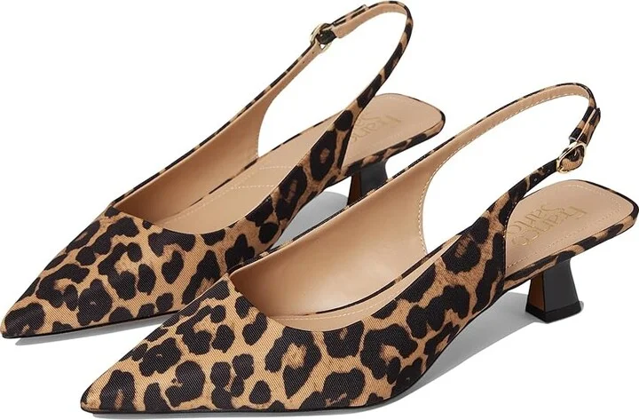 Franco Sarto L-Jaden Slingback Shoes Women's Shoes Camel Brown : 8 W, Textile