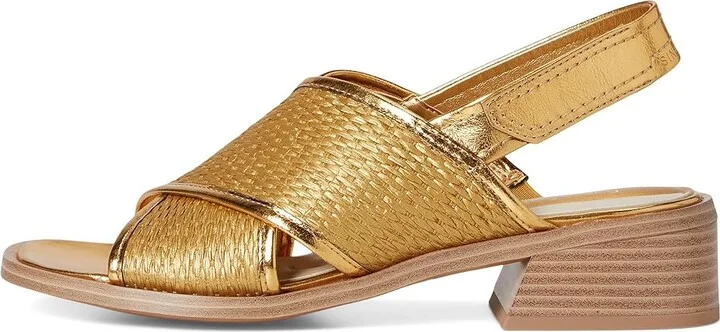 Franco Sarto L-silvie2 Slingback Sandals Women's Sandals Gold : 7 M, Leather/Rubber - Image 6