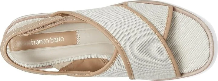 Franco Sarto L-silvie2 Slingback Sandals Women's Sandals Natural White : 7.5 M, Leather/Rubber - Image 2