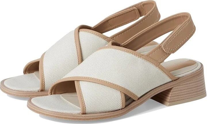 Franco Sarto L-silvie2 Slingback Sandals Women's Sandals Natural White : 7.5 M, Leather/Rubber