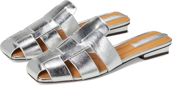 Franco Sarto L-tavana Mule Women's Shoes Silver Metallic : 9.5 M, Leather