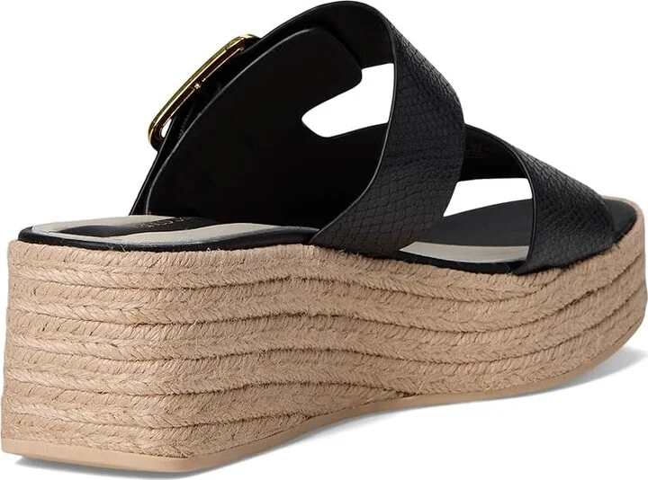 Franco Sarto L-taziana Slide Sandals Women's Wedge Shoes Black Snake Print : 6 M, Leather - Image 4
