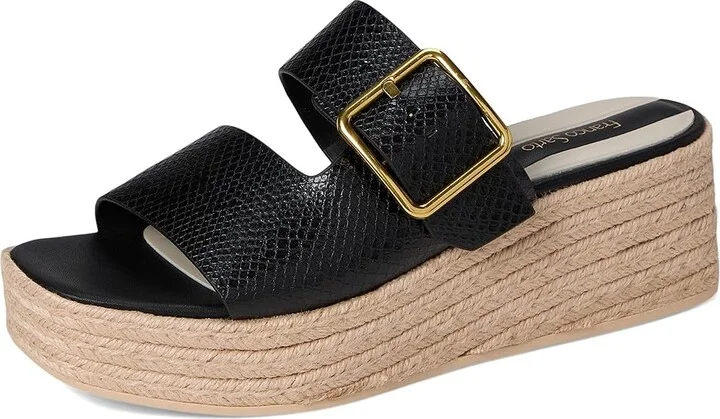 Franco Sarto L-taziana Slide Sandals Women's Wedge Shoes Black Snake Print : 6 M, Leather - Image 5