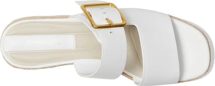 Franco Sarto L-taziana Slide Sandals Women's Wedge Shoes Bright White : 9 M, Leather - Image 2