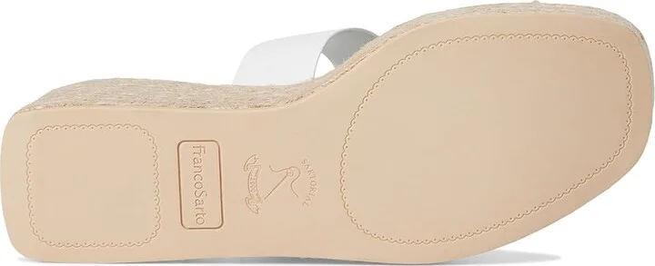 Franco Sarto L-taziana Slide Sandals Women's Wedge Shoes Bright White : 9 M, Leather - Image 3