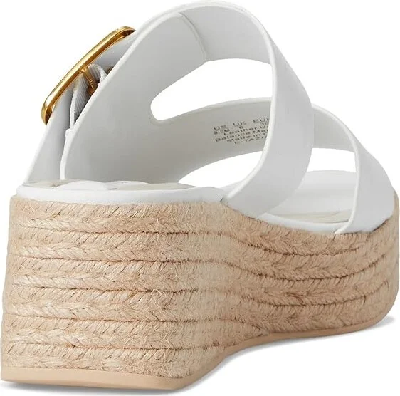 Franco Sarto L-taziana Slide Sandals Women's Wedge Shoes Bright White : 9 M, Leather - Image 4