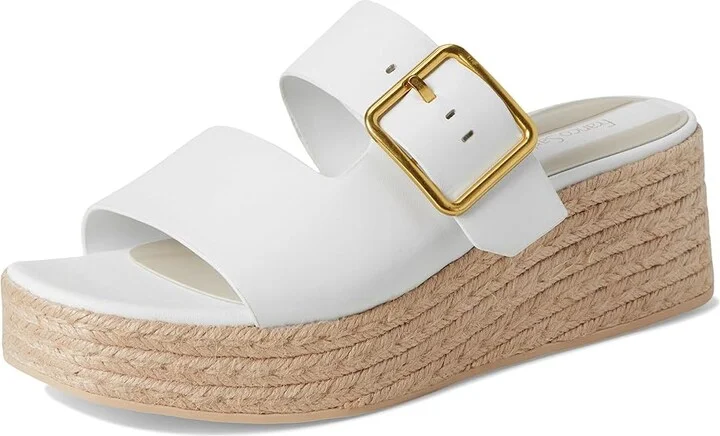 Franco Sarto L-taziana Slide Sandals Women's Wedge Shoes Bright White : 9 M, Leather - Image 5