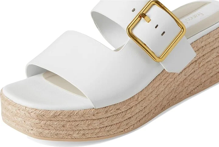 Franco Sarto L-taziana Slide Sandals Women's Wedge Shoes Bright White : 9 M, Leather - Image 7
