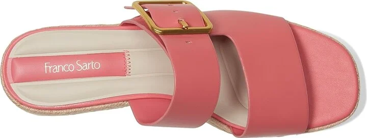 Franco Sarto L-taziana Slide Sandals Women's Wedge Shoes Strawberry Pink : 5 M, Leather - Image 2