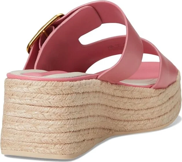 Franco Sarto L-taziana Slide Sandals Women's Wedge Shoes Strawberry Pink : 5 M, Leather - Image 4