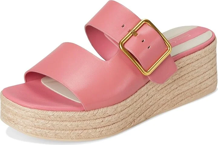 Franco Sarto L-taziana Slide Sandals Women's Wedge Shoes Strawberry Pink : 5 M, Leather - Image 5