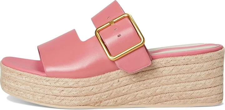 Franco Sarto L-taziana Slide Sandals Women's Wedge Shoes Strawberry Pink : 5 M, Leather - Image 6
