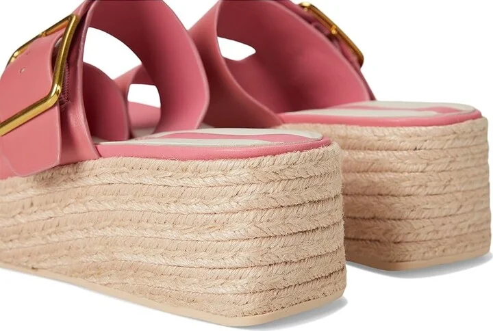 Franco Sarto L-taziana Slide Sandals Women's Wedge Shoes Strawberry Pink : 5 M, Leather - Image 7