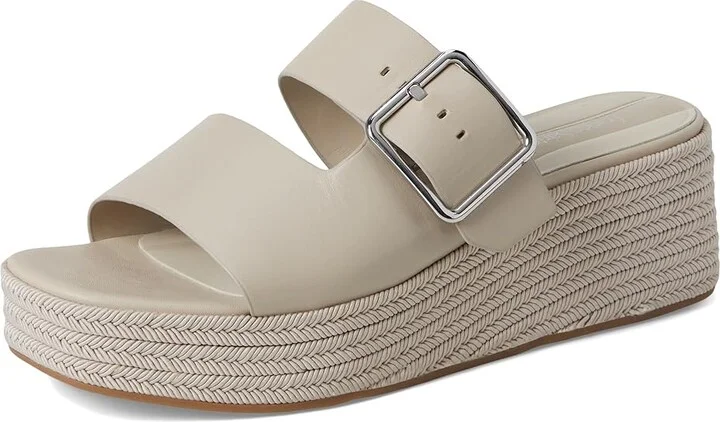Franco Sarto L-taziana Slide Sandals Women's Wedge Shoes Vicenza Grey : 11 M, Leather - Image 5