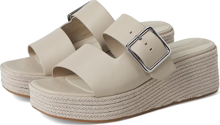 Franco Sarto L-taziana Slide Sandals Women's Wedge Shoes Vicenza Grey : 11 M, Leather