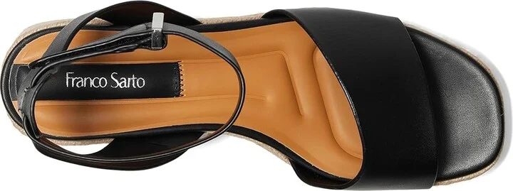 Franco Sarto L-tiffany Espadrille Sandals Women's Wedge Shoes Black : 8.5 M, Leather - Image 2