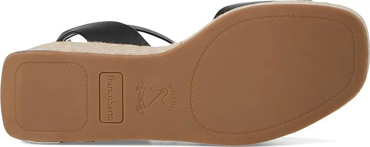 Franco Sarto L-tiffany Espadrille Sandals Women's Wedge Shoes Black : 8.5 M, Leather - Image 3