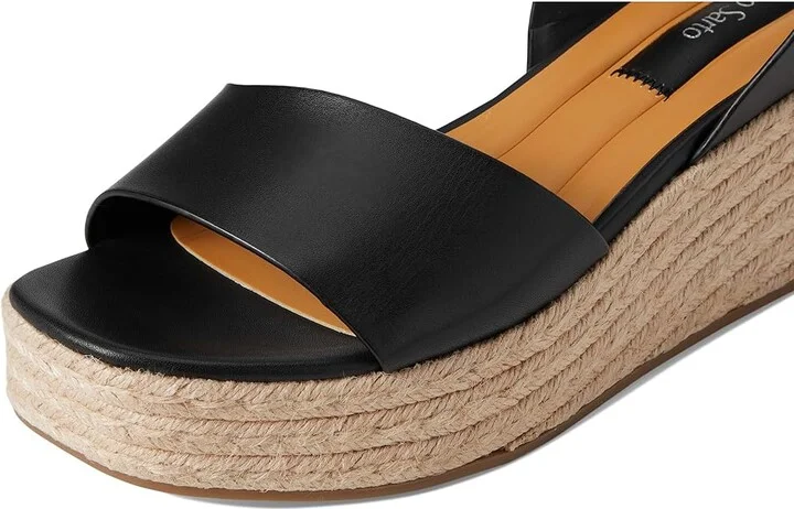 Franco Sarto L-tiffany Espadrille Sandals Women's Wedge Shoes Black : 8.5 M, Leather - Image 7