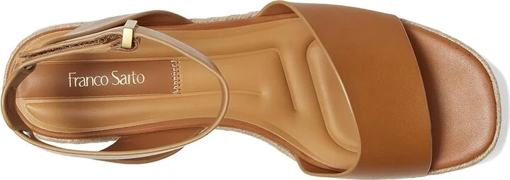 Franco Sarto L-tiffany Espadrille Sandals Women's Wedge Shoes Tan Brown : 5 M, Leather - Image 2