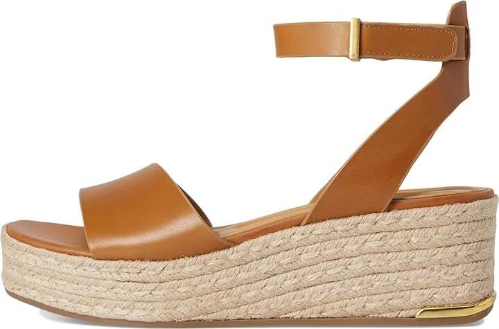 Franco Sarto L-tiffany Espadrille Sandals Women's Wedge Shoes Tan Brown : 5 M, Leather - Image 6