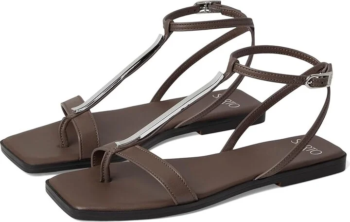 Franco Sarto Logan Women's Sandals Earth Brown : 8 M, Leather