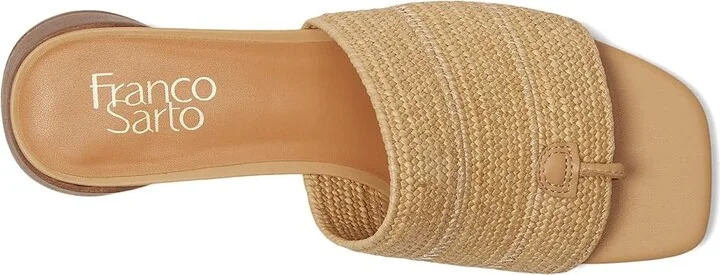 Franco Sarto Loran Women's Shoes Natural Beige Stretch Raffia : 5.5 M, Leather - Image 2