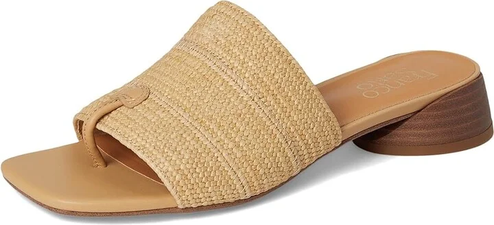 Franco Sarto Loran Women's Shoes Natural Beige Stretch Raffia : 5.5 M, Leather - Image 5
