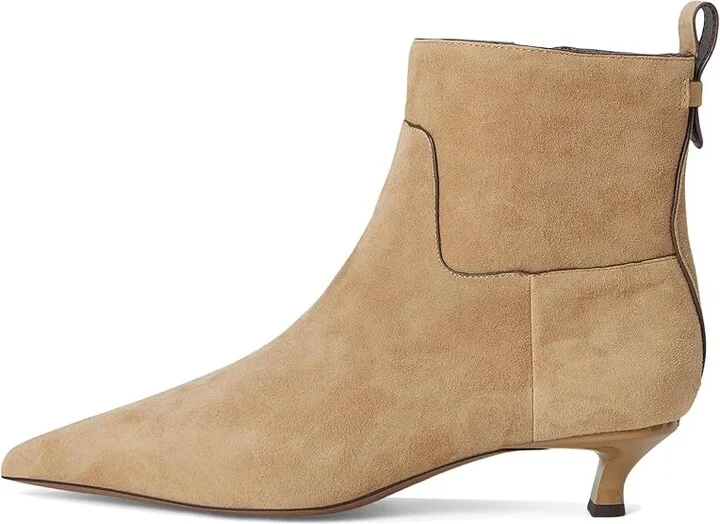 Franco Sarto Mala Booties Women's Boots Tuscan Taupe Suede : 6 M, Leather - Image 6