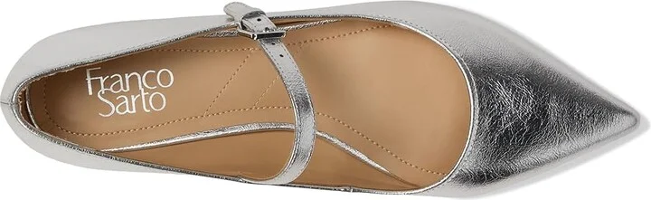 Franco Sarto Nalin Mary Janes Women's Shoes Silver Metallic Faux Leather : 10 M - Image 2