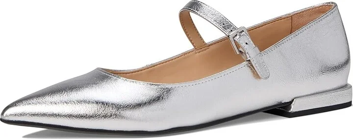Franco Sarto Nalin Mary Janes Women's Shoes Silver Metallic Faux Leather : 10 M - Image 5