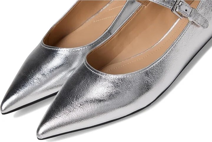 Franco Sarto Nalin Mary Janes Women's Shoes Silver Metallic Faux Leather : 10 M - Image 7
