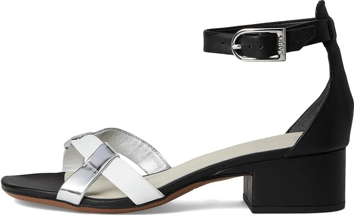 Franco Sarto Nerissa Women's Sandals Black/White/Silver : 8.5 M, Leather - Image 6