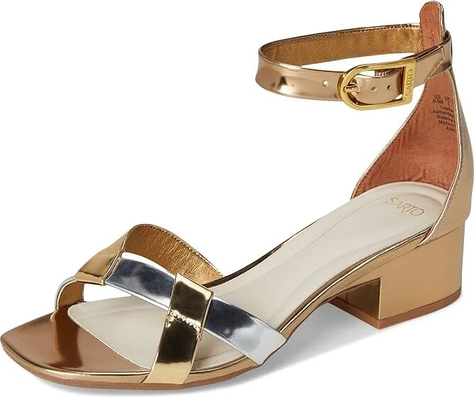 Franco Sarto Nerissa Women's Sandals Bronze/Gold/Silver : 9 M, Leather - Image 5