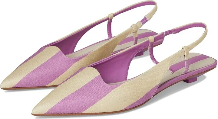 Franco Sarto Palmira High Women's Heels Orchid Purple Stripe Fabric : 7 M, Leather/Rubber
